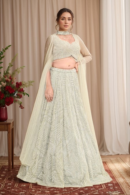 Kalighata Kashfi Bling Hand Embroidered Lehenga Set 