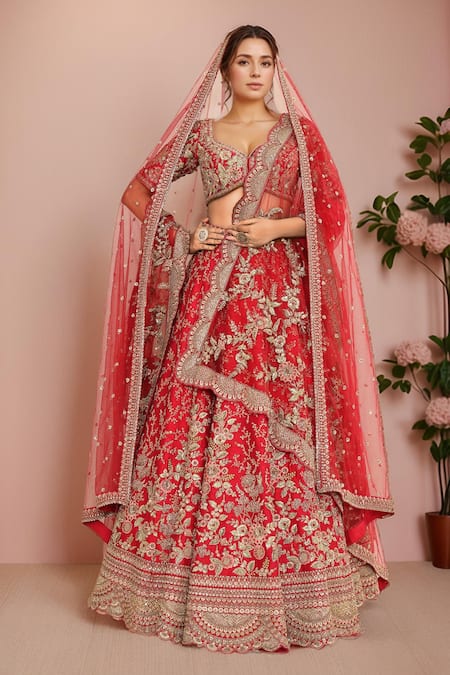 Kalighata Spring Fall Hand Embroidered Bridal Lehenga Set 