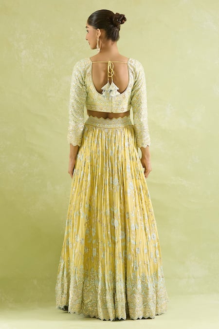 SUHINO Mirror & Resham Embroidered Lehenga Set 