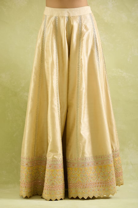 SUHINO Yellow Silk, Organza, Chiffon Mirrors, Zari, Embroidery Bloom Art Kurta Set at Aza Fashions SUHINO_Yellow Silk, Organza, Chiffon Mirrors, Zari, Embroidery Bloom Art Kurta Set_at_Aza_Fashions