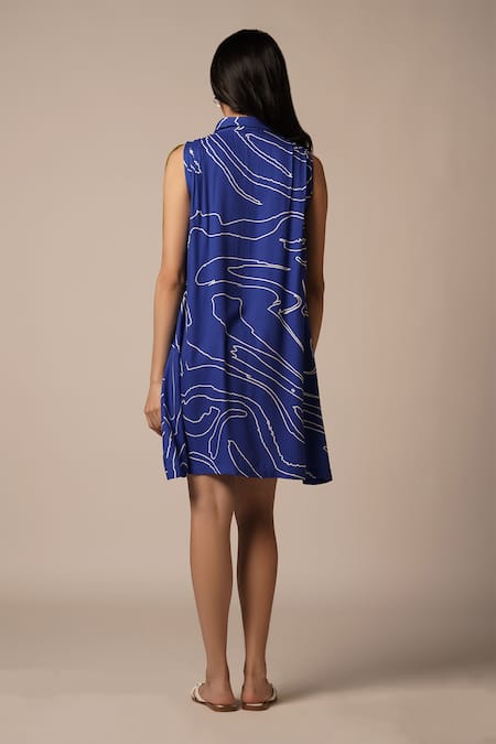 Advait Galaxy Print Collared Short Dress