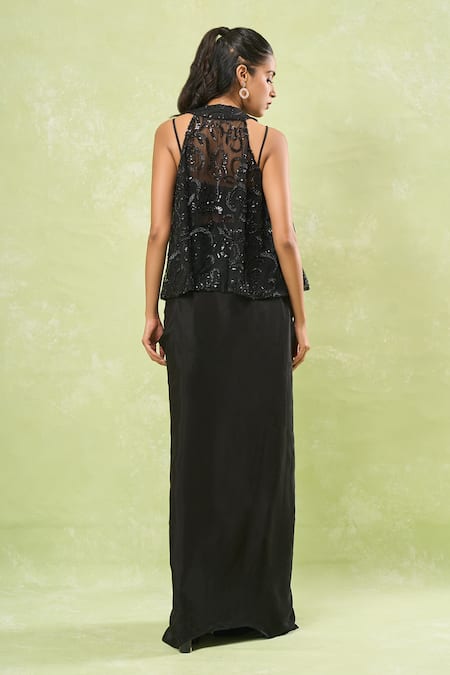 Samyukta Singhania Bead Embroidered Jacket & Skirt Set