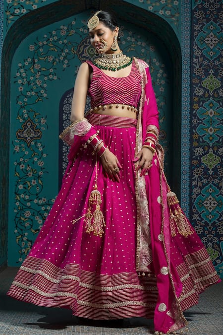 MONK & MEI BY SONIA ANAND Butti Gota Embroidered Lehenga Set 