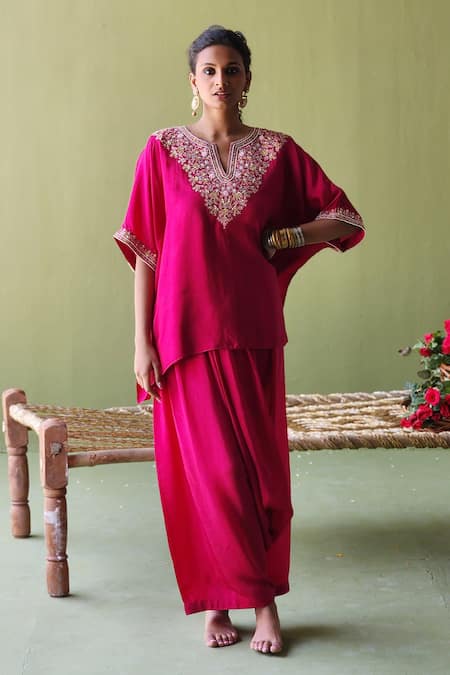 Pooja Singhal Blossom Marodi Embroidered Kurta With Harem Pant 