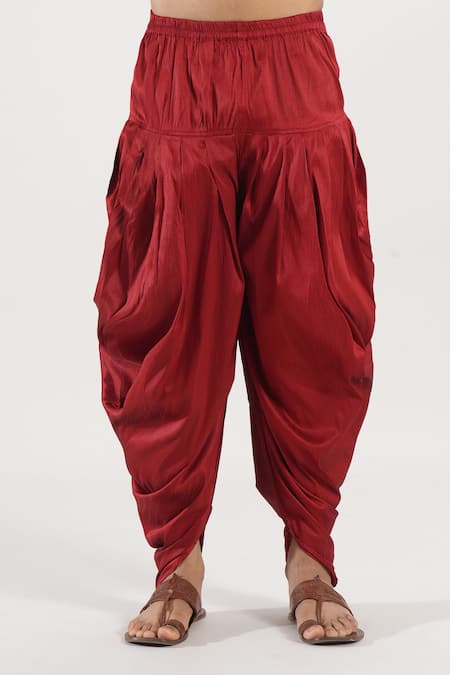 Buy_Arihant Rai Sinha_Coral Polyester, Silk Embroidery Placket Kurta And Patiala Set 