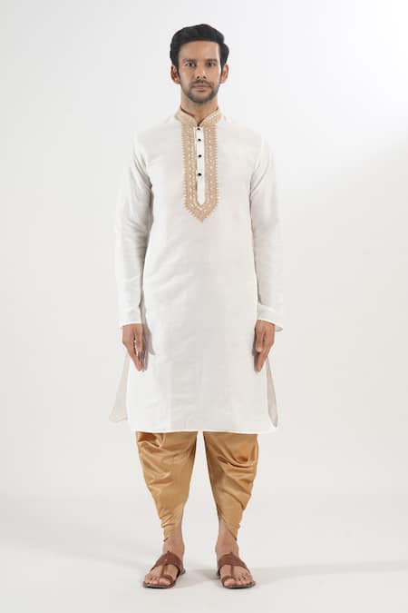 Buy Arihant Rai Sinha Cream Polyester, Silk Embroidery Placket Kurta And Patiala Set Online at Aza Fashions Buy_Arihant Rai Sinha_Cream Polyester, Silk Embroidery Placket Kurta And Patiala Set _Online_at_Aza_Fashions