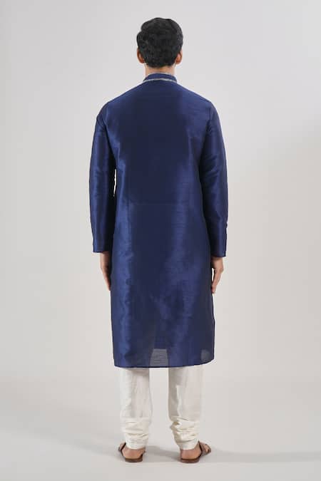 Arihant Rai Sinha Navy Blue Thread Work Kurta & Churidar Set 