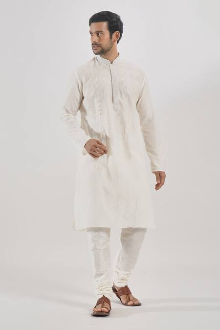 Buy Arihant Rai Sinha Cream Polyester, Silk, Chanderi Beads, Embroidery Pintuck Detailed Kurta Set Online at Aza Fashions Buy_Arihant Rai Sinha_Cream Polyester, Silk, Chanderi Beads, Embroidery Pintuck Detailed Kurta Set _Online_at_Aza_Fashions