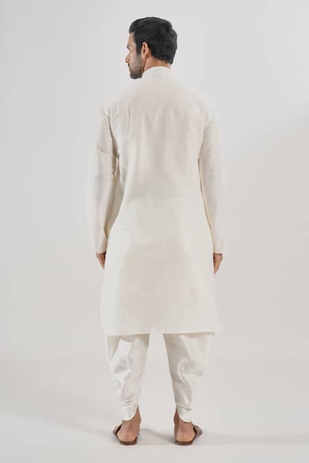 Shop Arihant Rai Sinha Cream Polyester, Silk Beads, Embroidery Geometric Kurta Set at Aza Fashions Shop_Arihant Rai Sinha_Cream Polyester, Silk Beads, Embroidery Geometric Kurta Set _at_Aza_Fashions