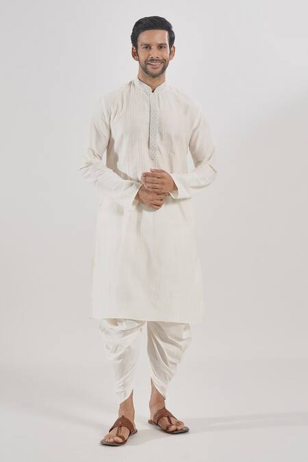 Shop Arihant Rai Sinha Cream Polyester, Silk Beads, Embroidery Geometric Kurta Set Online at Aza Fashions Shop_Arihant Rai Sinha_Cream Polyester, Silk Beads, Embroidery Geometric Kurta Set _Online_at_Aza_Fashions