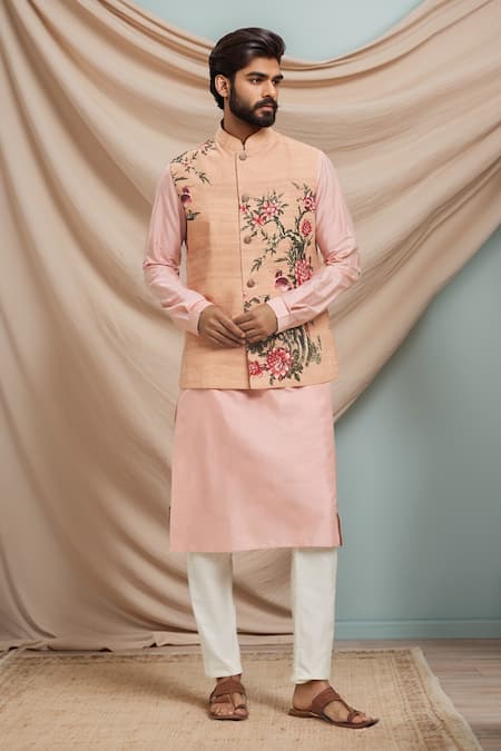 Arihant Rai Sinha Floral Blossom Print Bundi Kurta Set 