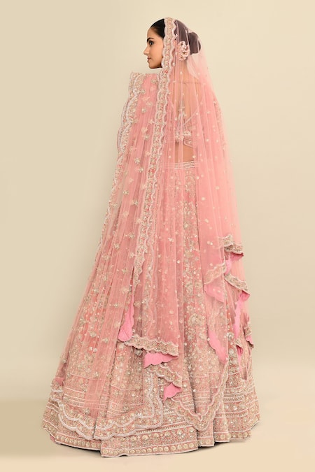 Kalighata Embroidered Velvet Bridal Lehenga Set 