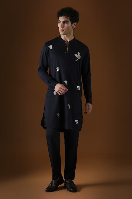 KOMAL KOTHARI Cotton Egret Embroidered Straight Kurta 