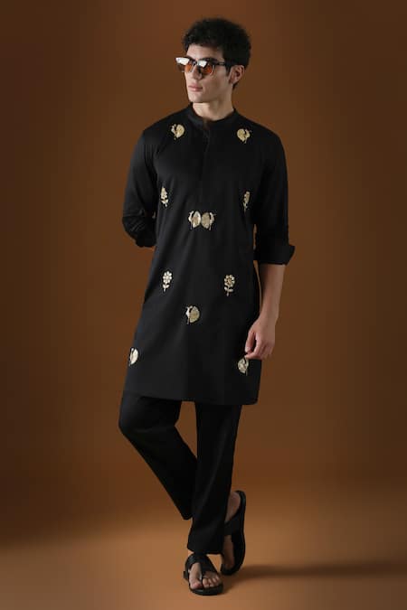 KOMAL KOTHARI Peacock Stones Embroidered Kurta 