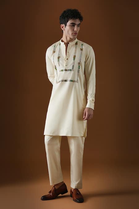 KOMAL KOTHARI Cotton Sequin Embroidered Kurta 