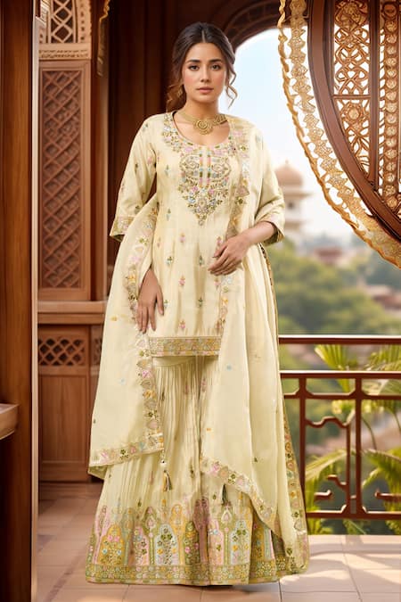 Samyukta Singhania Zardozi Embroidered Sharara Set 