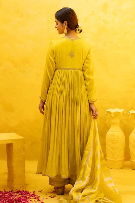 Mithi Supari Zardozi Embroidered Anarkali Set 