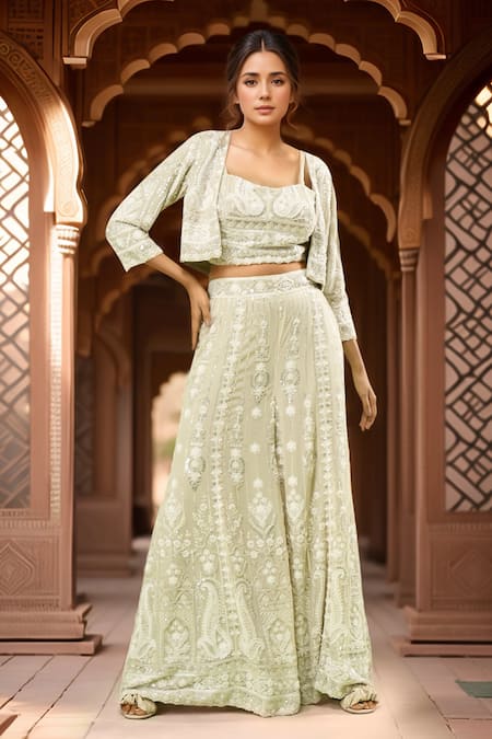 Samyukta Singhania Cutdana Embroidered Sharara Set 