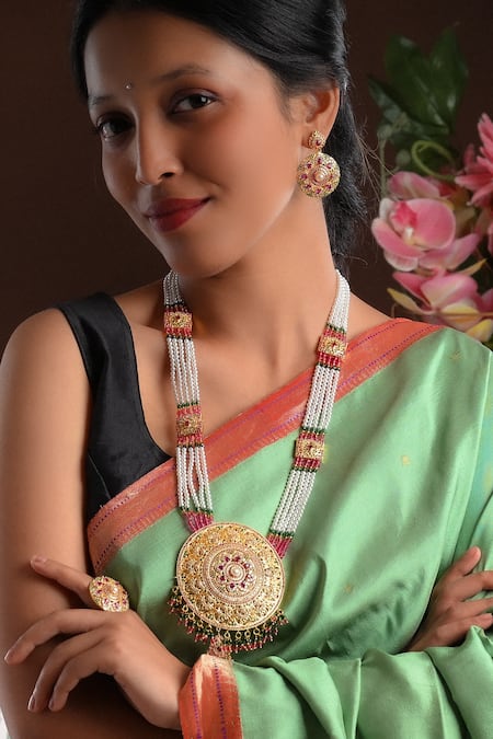 Totapari Heera Panna Rani Haar Necklace Set 