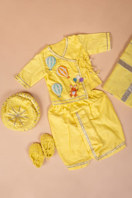 Lil Angels Hot Air Balloon Embroidered Jamna Set 