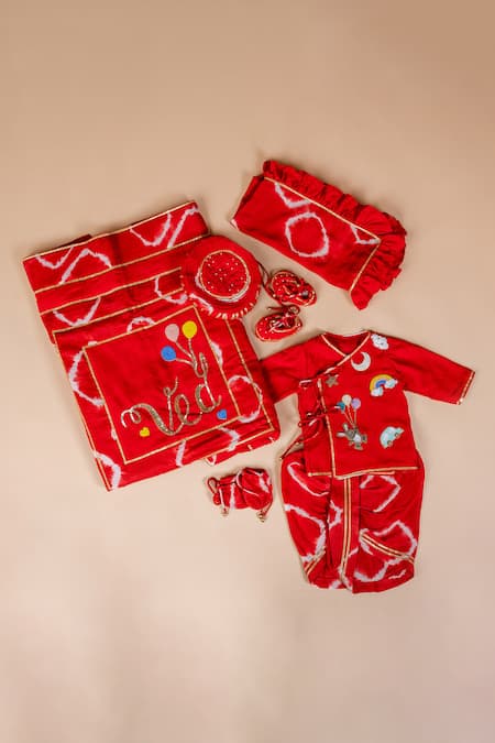 Lil Angels Hot Air Balloon Fun Embroidered Jamna Set 