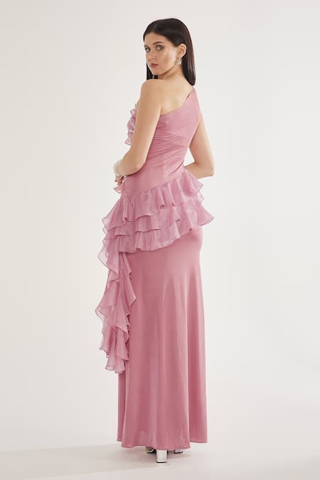 Cham Cham Stone Embellished One Shoulder Gown