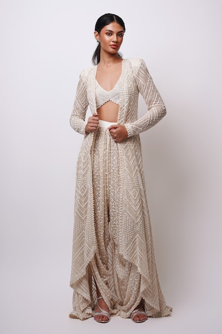 Ritika Mirchandani Vesperis Aztec High Low Jacket & Dhoti Set 