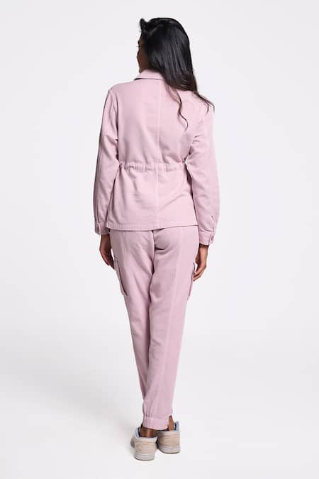Shop Terra Luna Pink 100% Organic Handloom Cotton Solid Collared Shirt at Aza Fashions Shop_Terra Luna_Pink 100% Organic Handloom Cotton Solid Collared Shirt _at_Aza_Fashions