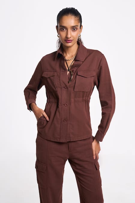 Terra Luna Alya Collared Solid Shirt 