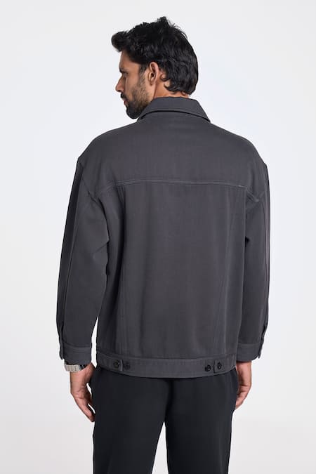 Shop Terra Luna Black 100% Organic Handloom Cotton Solid Collared Shirt at Aza Fashions Shop_Terra Luna_Black 100% Organic Handloom Cotton Solid Collared Shirt _at_Aza_Fashions