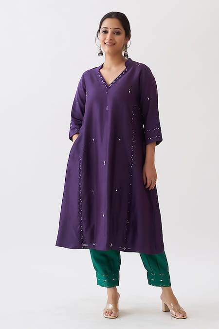 Vaaya Sequin Embroidered Kurta Pant Set 