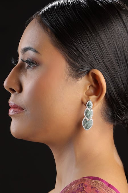 The Bling Girll Oval Shaped Rhinestone Earrings 