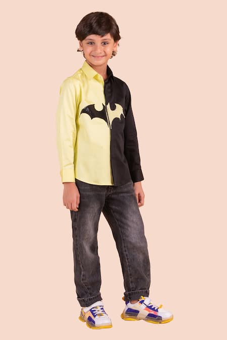 Partykles Batman Motif Sequin Embroidered Shirt