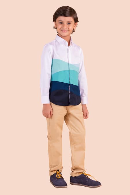 Partykles Multi Color Wave Patchwork Shirt 