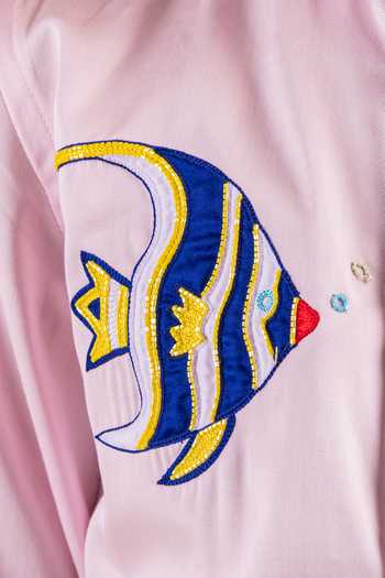 Shop_Partykles_Pink Cotton Embroidery Fish Motif Shirt _Online_at_Aza_Fashions