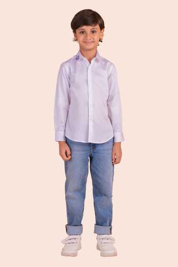 Buy Partykles White Cotton Embroidery Fish Motif Shirt at Aza Fashions Buy_Partykles_White Cotton Embroidery Fish Motif Shirt _at_Aza_Fashions