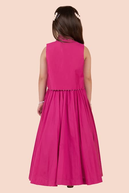 Partykles Embroidered Heart Motif Blazer & Lehenga Set 