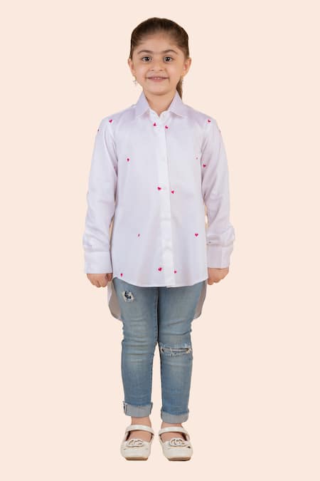 Partykles Heart Thread Embroidered Motif Shirt 