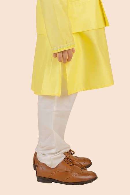 Buy Partykles Yellow Cotton, Silk Beads Embroidered Bundi Kurta Set Online at Aza Fashions Buy_Partykles_Yellow Cotton, Silk Beads Embroidered Bundi Kurta Set _Online_at_Aza_Fashions