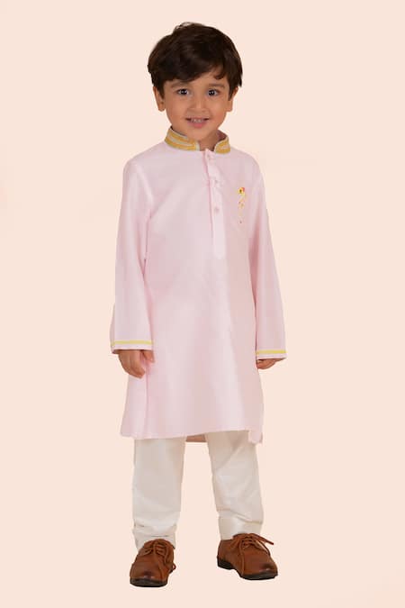 Partykles Seahorse Bead Embroidered Placement Kurta With Pant 