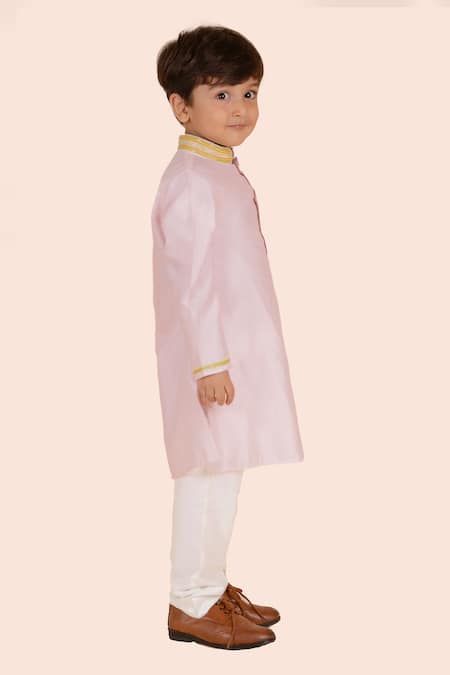 Shop Partykles Pink Cotton, Silk Beads Seahorse Embroidered Kurta Set Online at Aza Fashions Shop_Partykles_Pink Cotton, Silk Beads Seahorse Embroidered Kurta Set _Online_at_Aza_Fashions