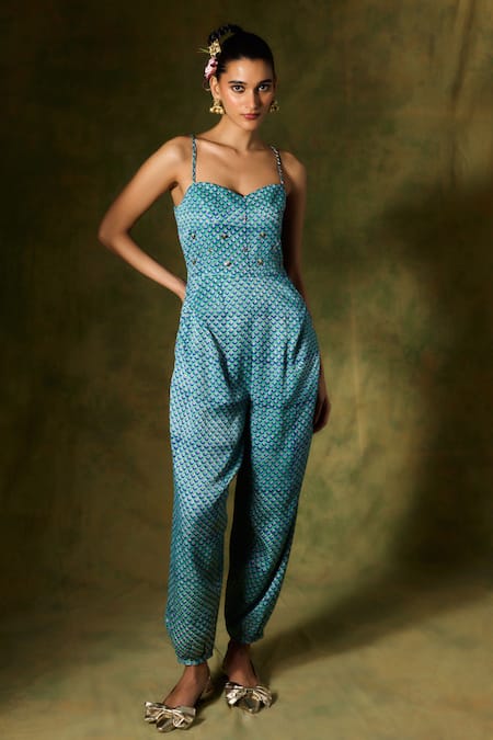 Jodi Inari Abstract Handblock Print Jumpsuit 