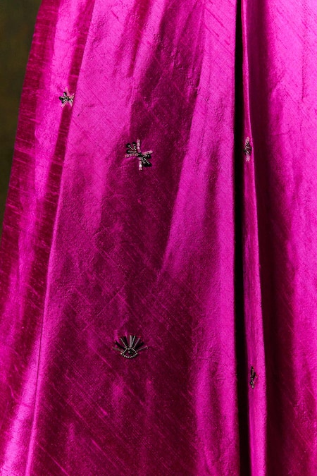 Buy Jodi Pink Silk Beads Off-shoulder Embroidered Off Maxi Dress Buy_Jodi_Pink Silk Beads Off-shoulder Embroidered Off Maxi Dress