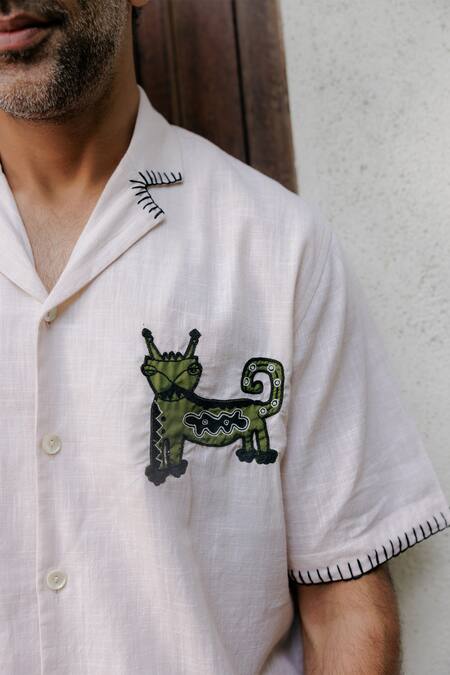 Buy Jodi Off White Cotton Applique, Embroidery Work Shirt Online at Aza Fashions Buy_Jodi_Off White Cotton Applique, Embroidery Work Shirt_Online_at_Aza_Fashions