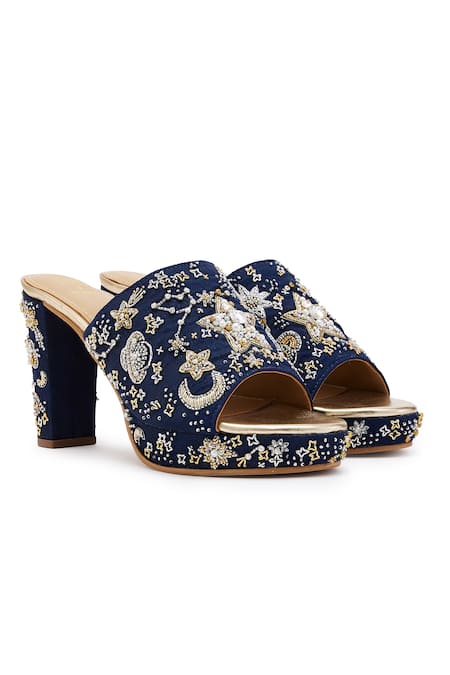 Anaar Gliteratti Celestial Motif Embroidered Heels 