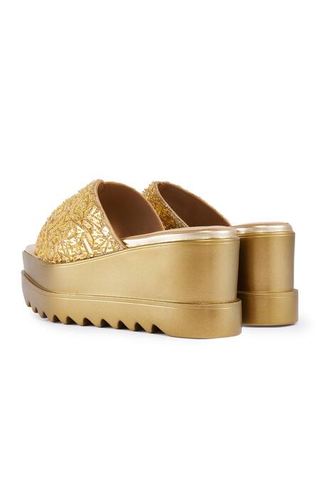 Shop_Anaar_Gold Cut Work, Embroidery Cutdana Wedges _Online_at_Aza_Fashions