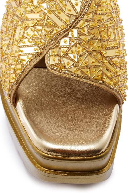 Shop_Anaar_Gold Cut Work, Embroidery Cutdana Wedges 