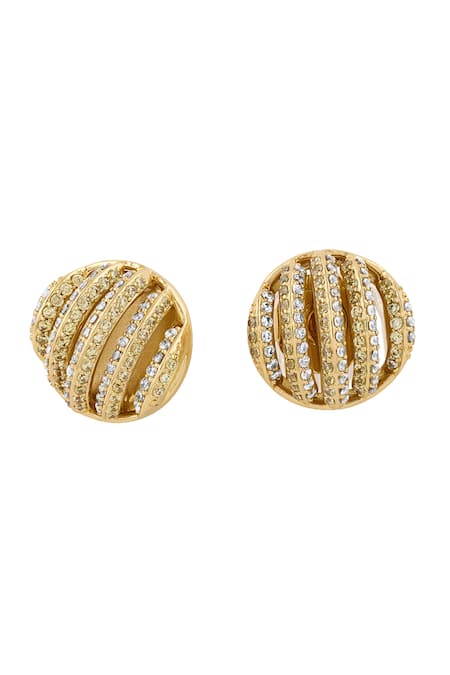 ISHARYA Bling Cubic Zirconia Embellished Stud Earrings 