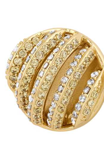 Isharya_Gold Plated Crystals Cubic Zirconia Stud Earrings_Online_at_Aza_Fashions