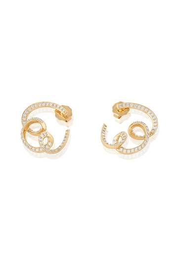 Buy_Isharya_Gold Plated Crystals Cubic Zirconia Stud Earrings _Online_at_Aza_Fashions